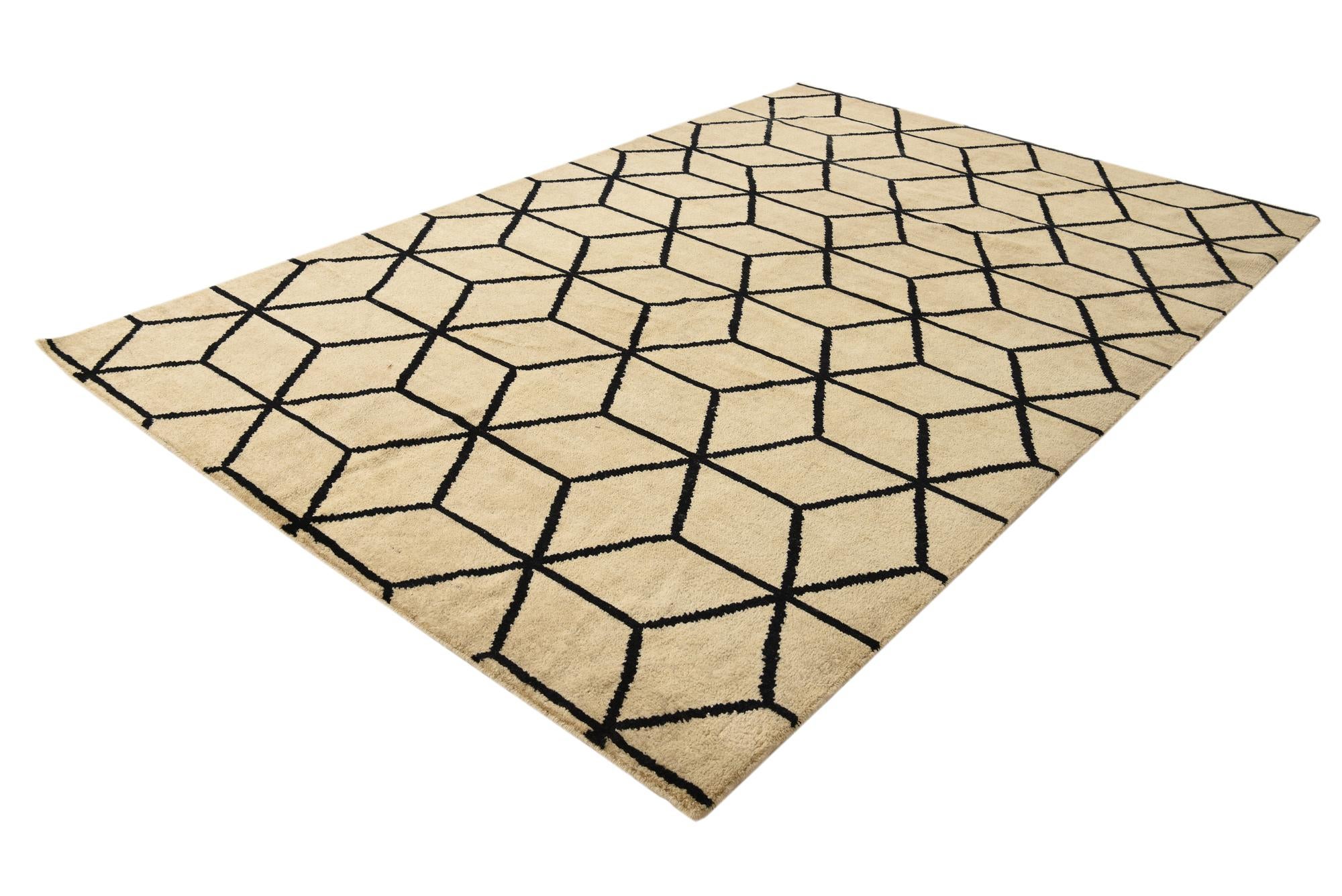 6' 7 x 10' 5 Hand Knotted Moroccan Wool Rug