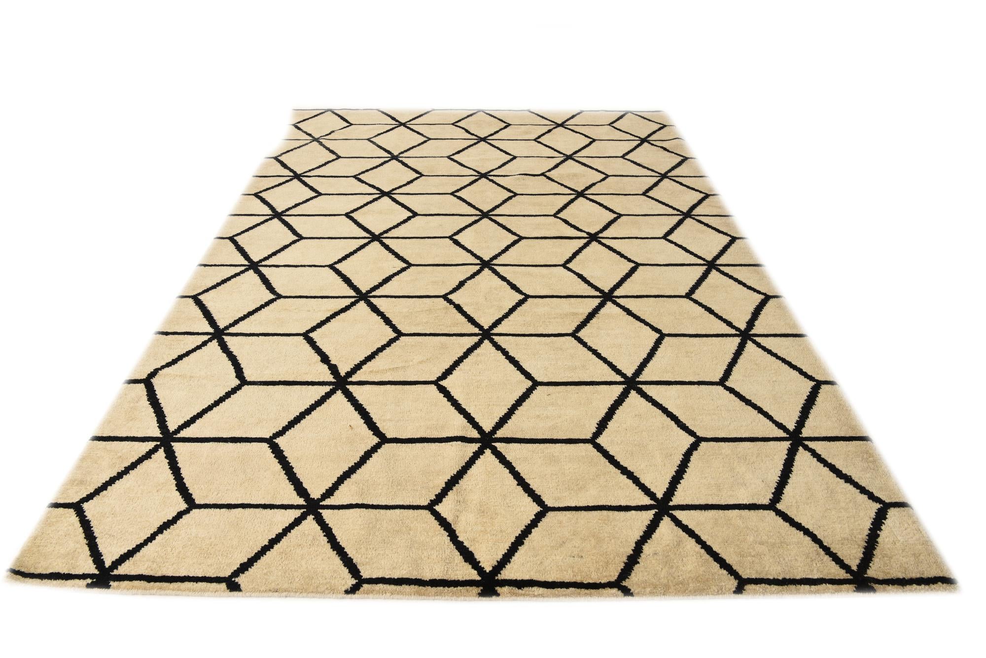 6' 7 x 10' 5 Hand Knotted Moroccan Wool Rug