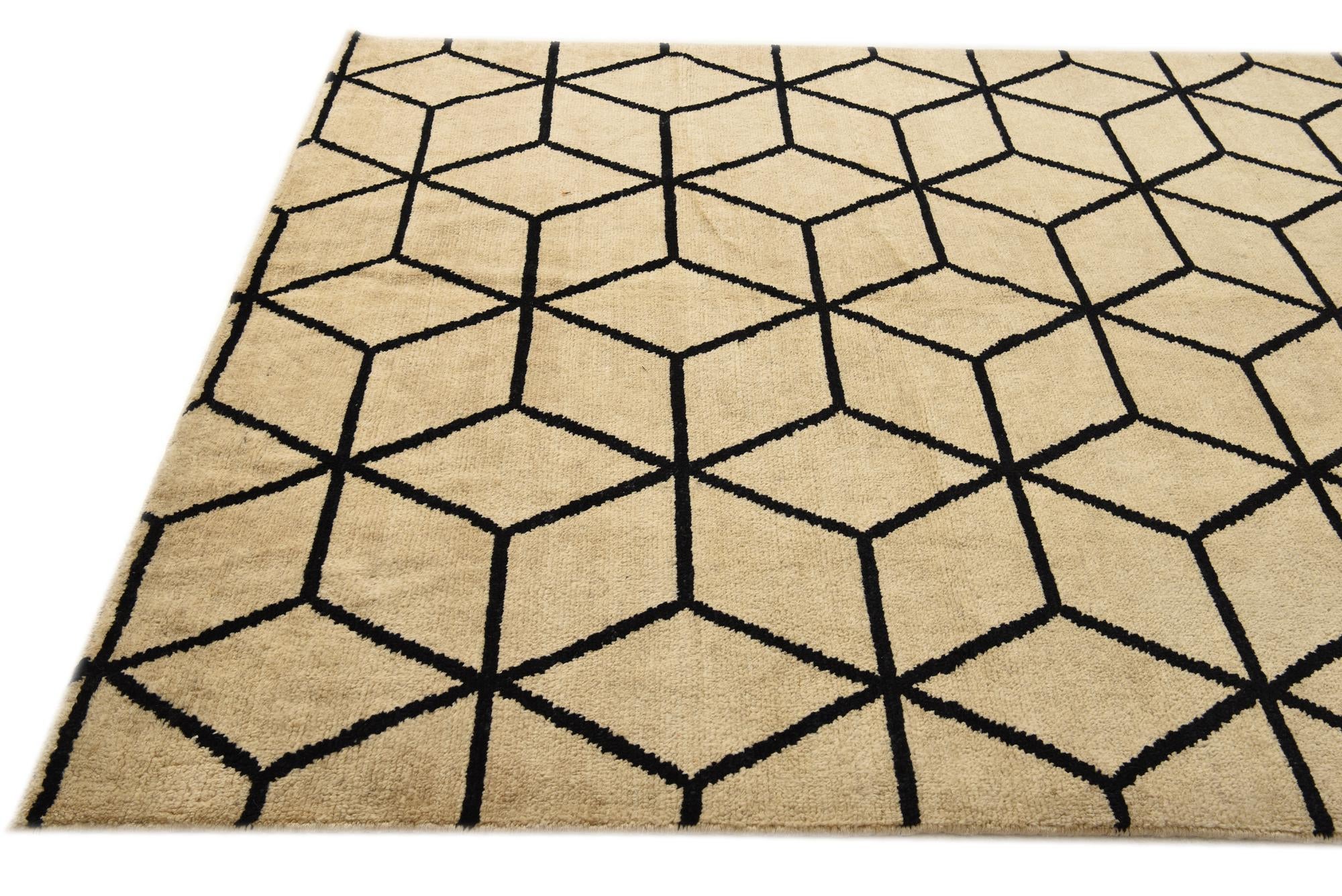 6' 7 x 10' 5 Hand Knotted Moroccan Wool Rug