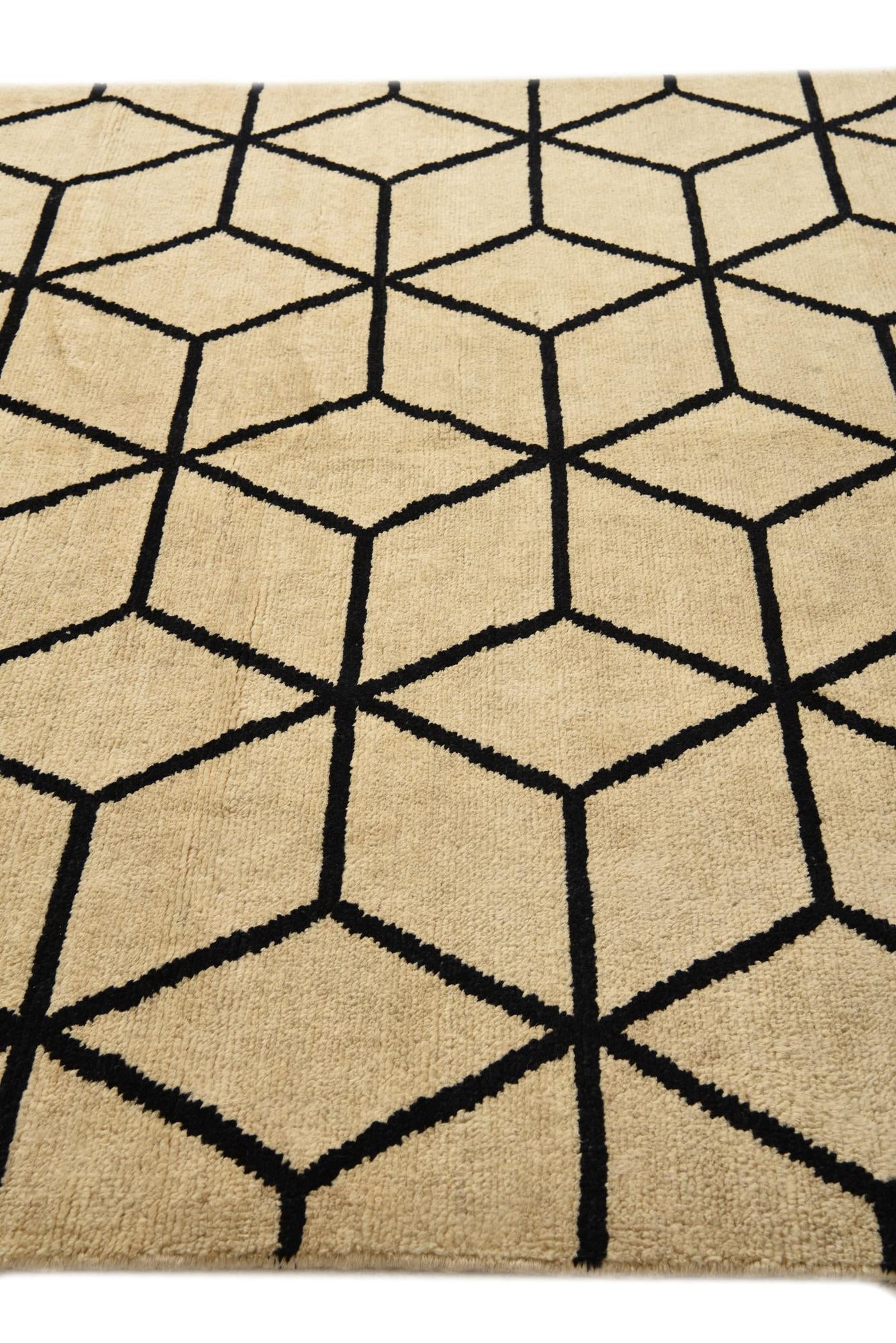 6' 7 x 10' 5 Hand Knotted Moroccan Wool Rug