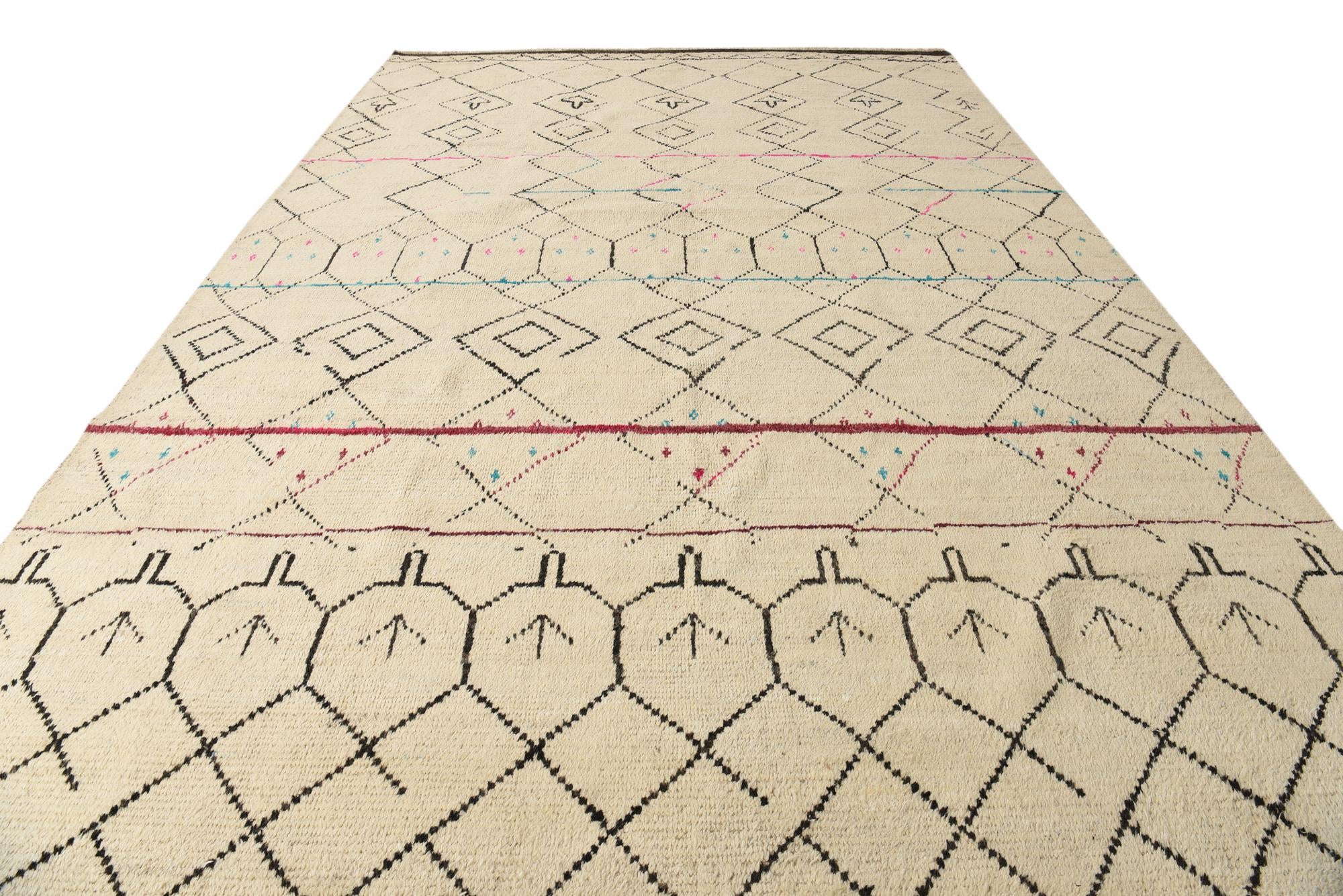 9' 11 x 15' Hand Knotted Moroccan Wool Rug