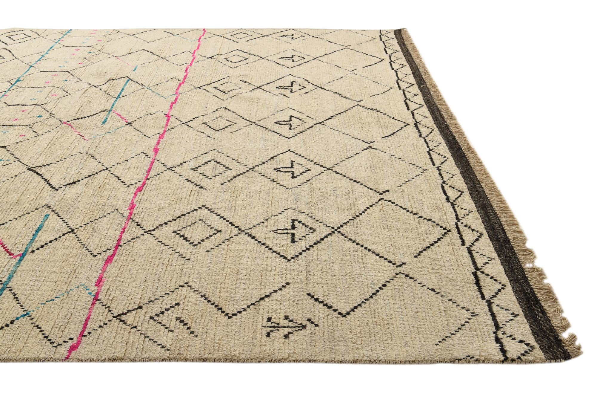 9' 11 x 15' Hand Knotted Moroccan Wool Rug