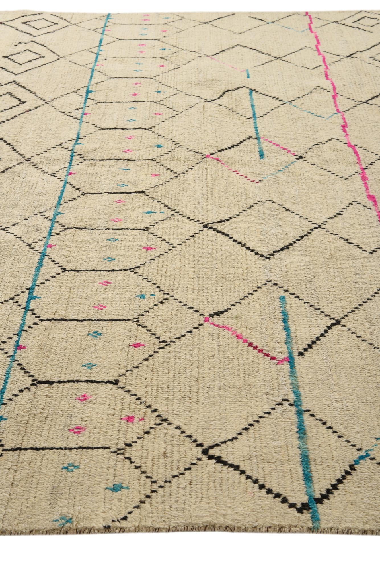 9' 11 x 15' Hand Knotted Moroccan Wool Rug