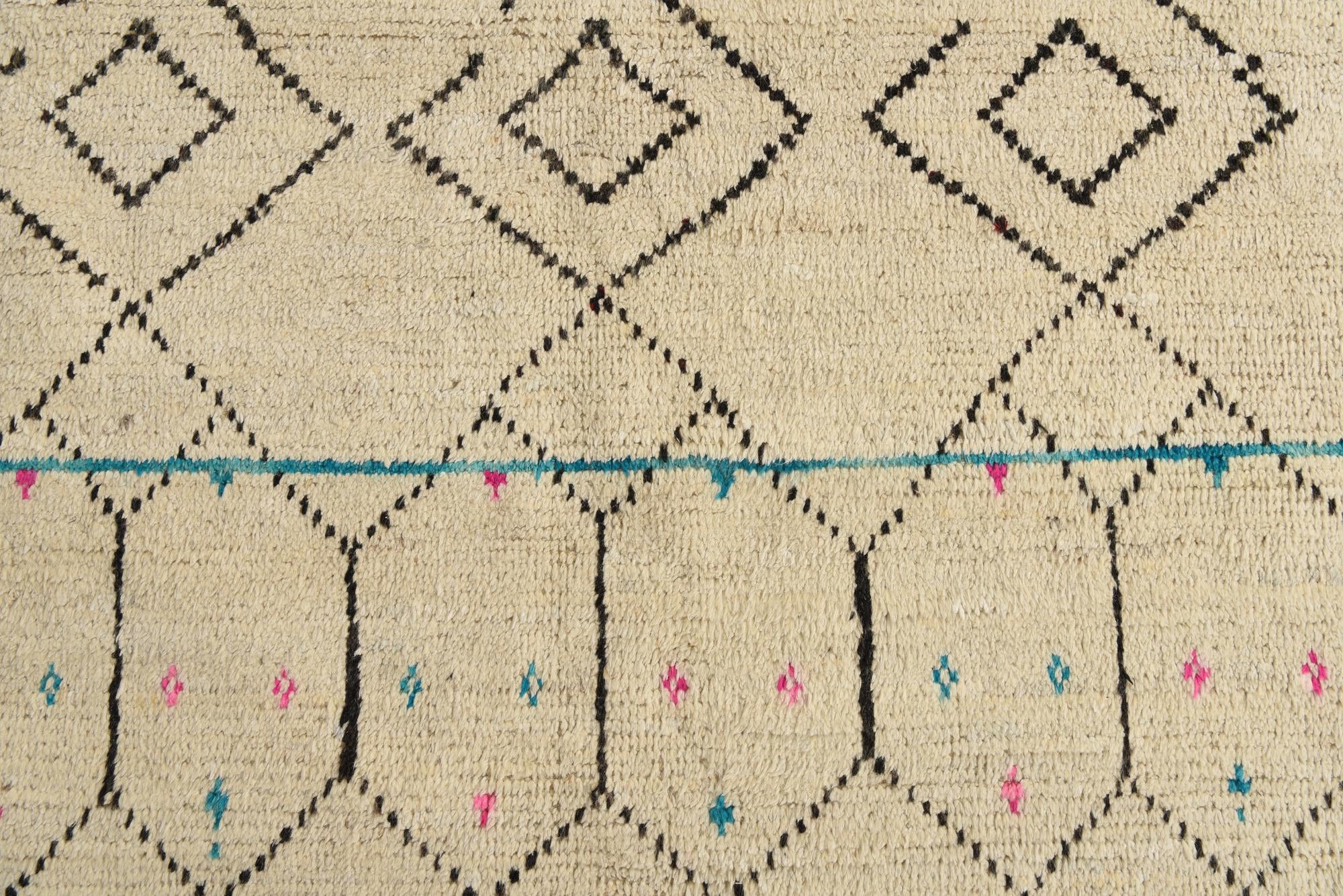 9' 11 x 15' Hand Knotted Moroccan Wool Rug