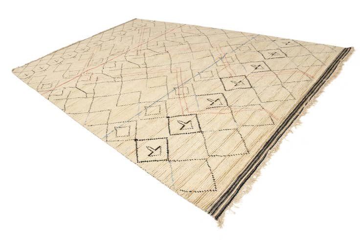 Detail image of 10' x 15' Hand Knotted Moroccan Wool Rug