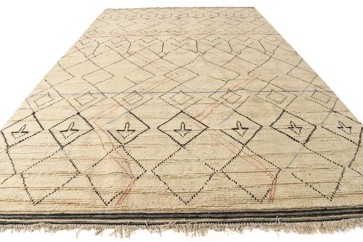 Detail image of 10' x 15' Hand Knotted Moroccan Wool Rug