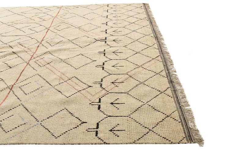 Detail image of 10' x 15' Hand Knotted Moroccan Wool Rug