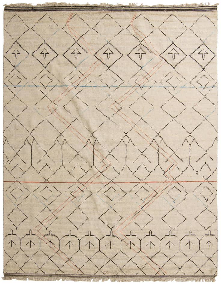Detail image of 10' x 15' Hand Knotted Moroccan Wool Rug