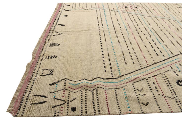 Detail image of 10' x 14' 4 Hand Knotted Moroccan Wool Rug