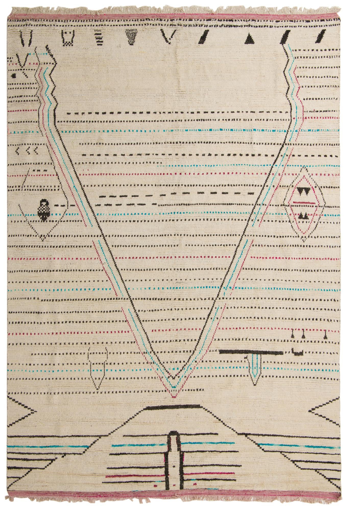 10' x 14' 4 Hand Knotted Moroccan Wool Rug