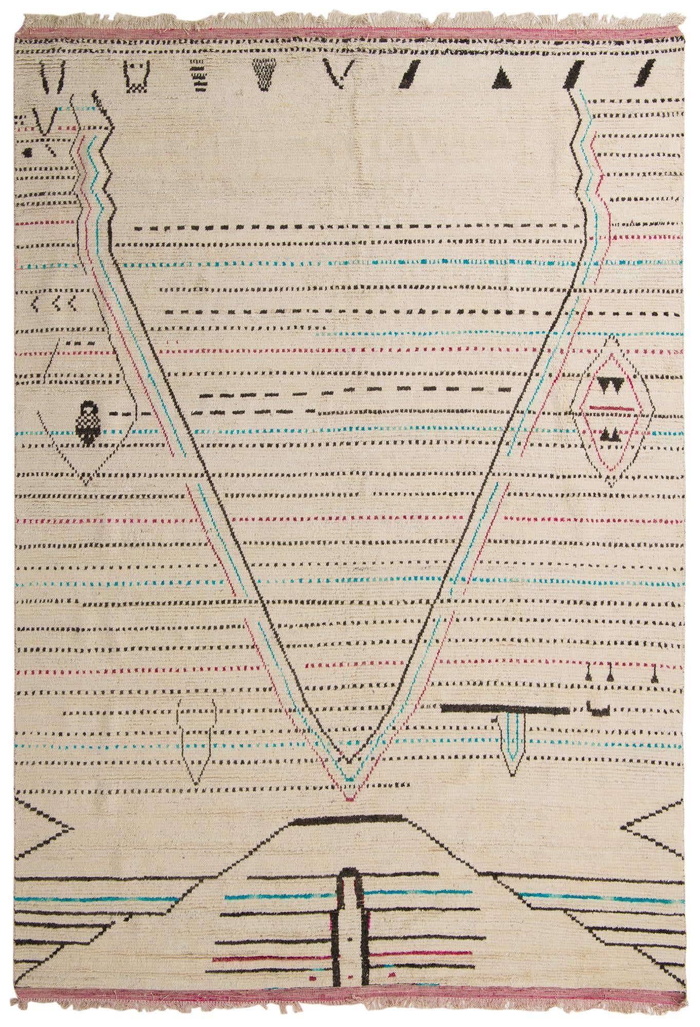 10' x 14' 4 Hand Knotted Moroccan Wool Rug