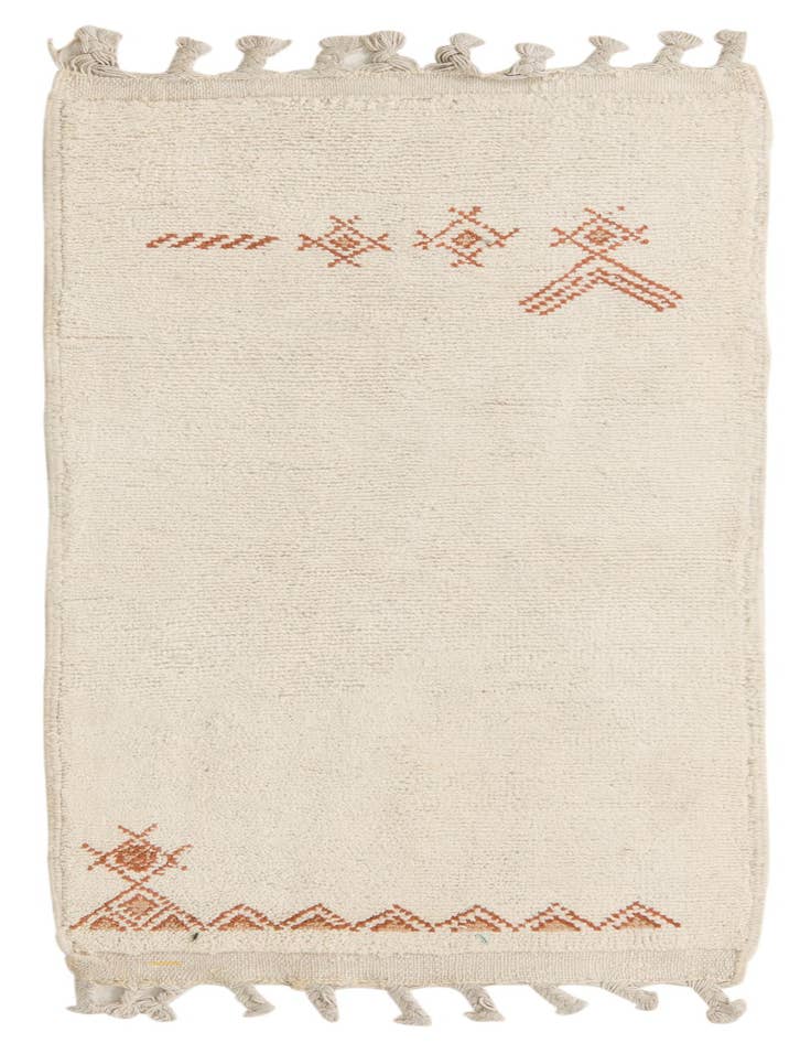 Detail image of 2' 4 x 4' 9 Hand Knotted Moroccan Wool Rug