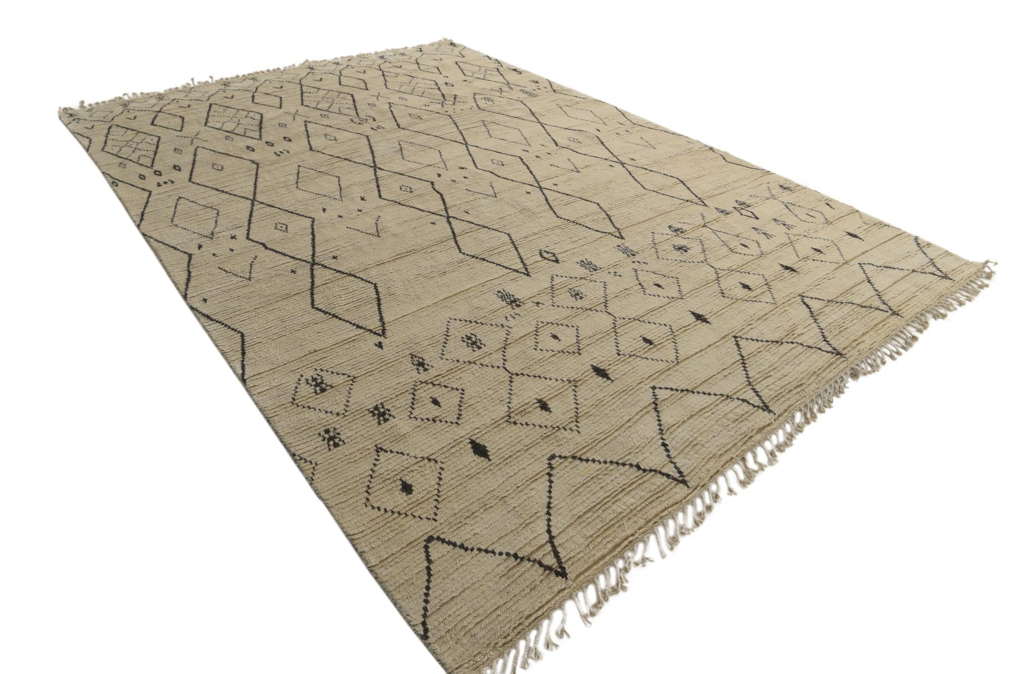 10' x 14' 4 Hand Knotted Moroccan Wool Rug
