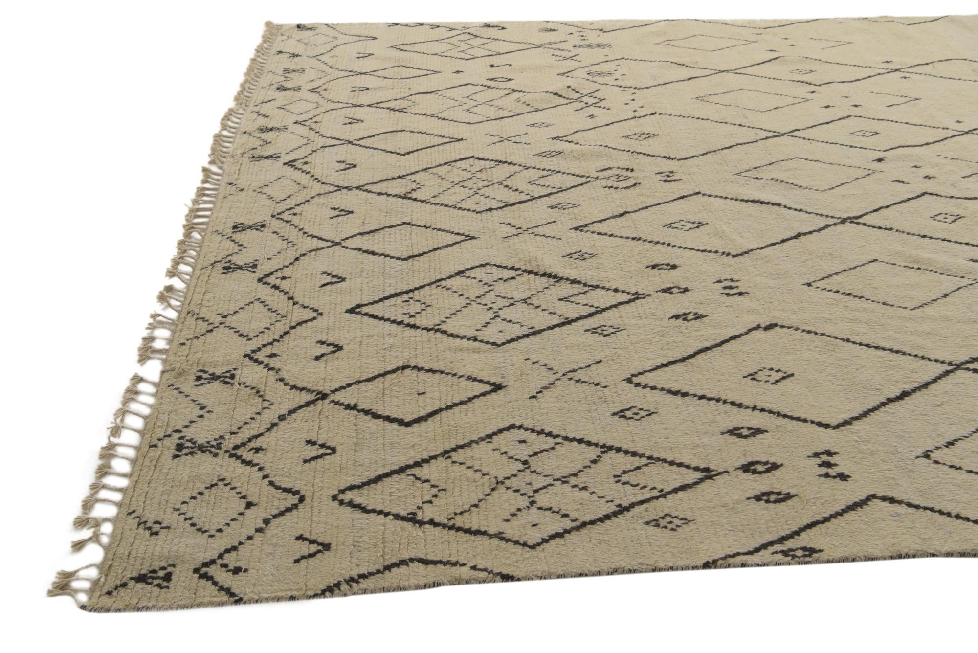 10' x 14' 4 Hand Knotted Moroccan Wool Rug