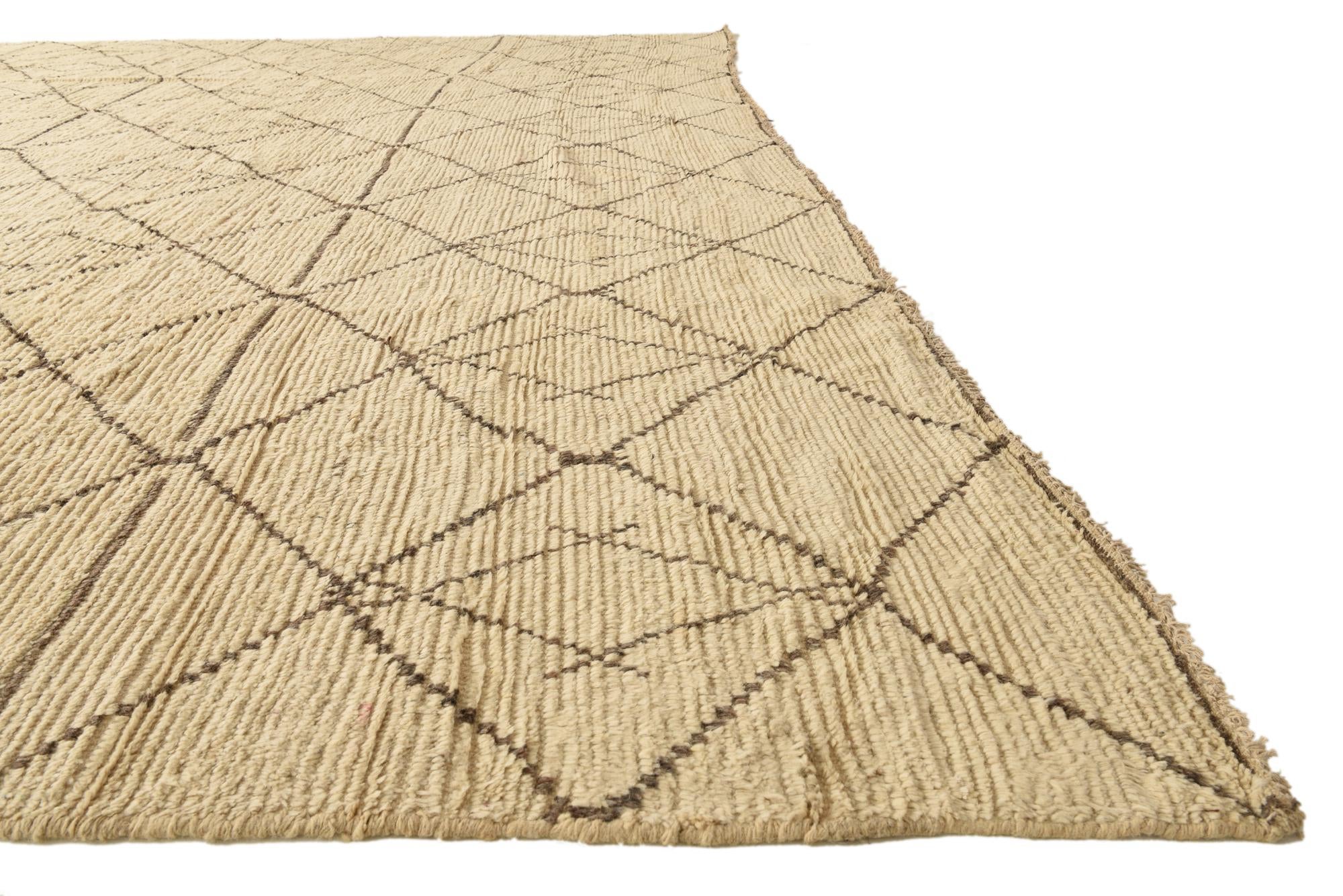 15' 10 x 24' 3 Hand Knotted Moroccan Wool Rug