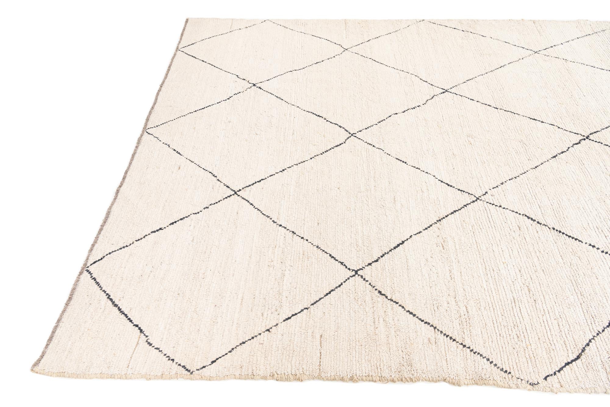 6' 4 x 8' 5 Hand Knotted Moroccan Wool Rug