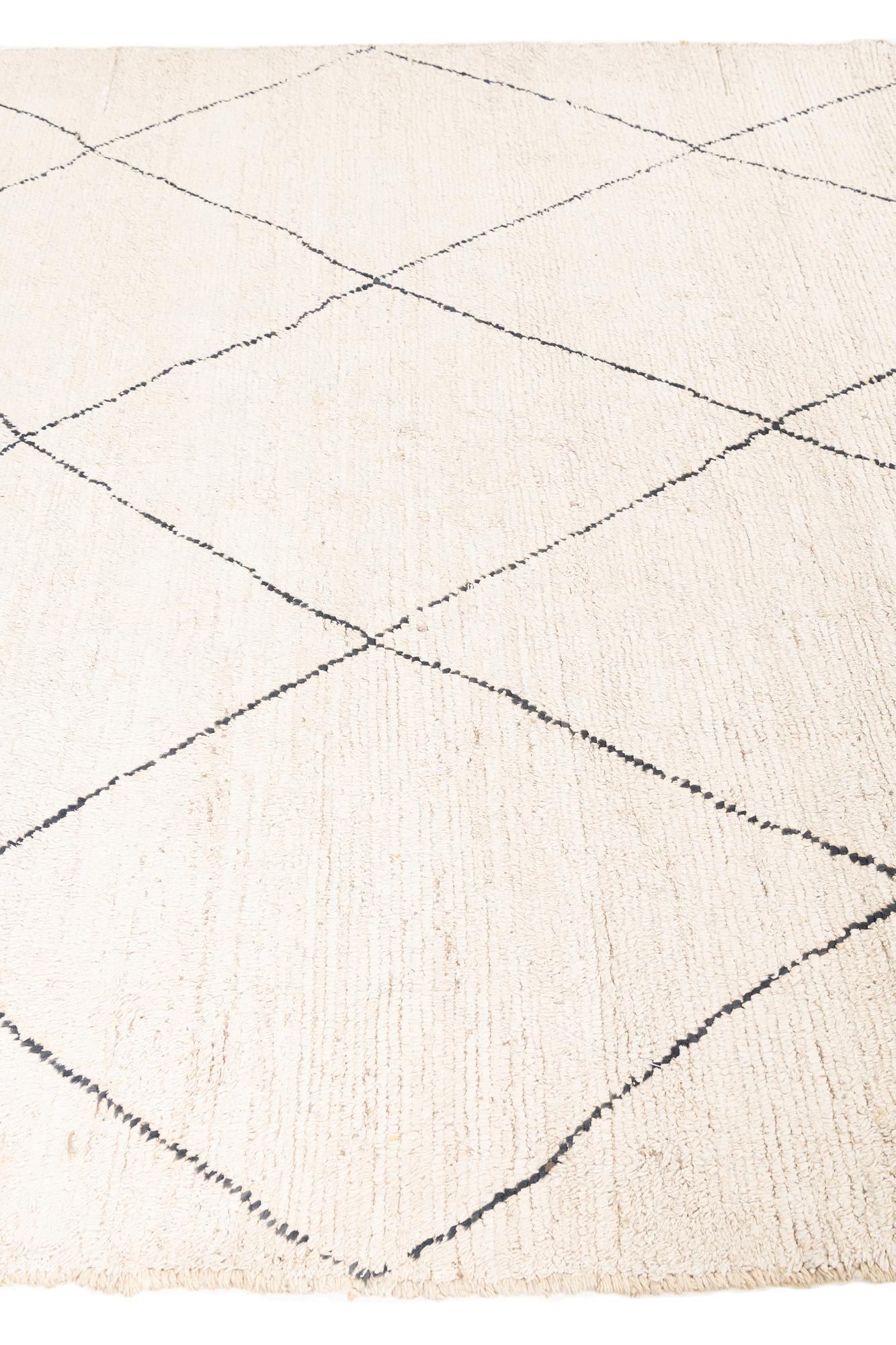 6' 4 x 8' 5 Hand Knotted Moroccan Wool Rug