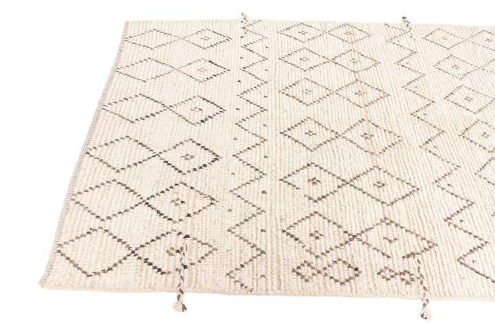 4' 3 x 7' 1 Hand Knotted Moroccan Wool Rug