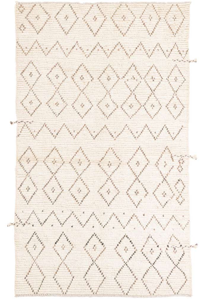 4' 3 x 7' 1 Hand Knotted Moroccan Wool Rug