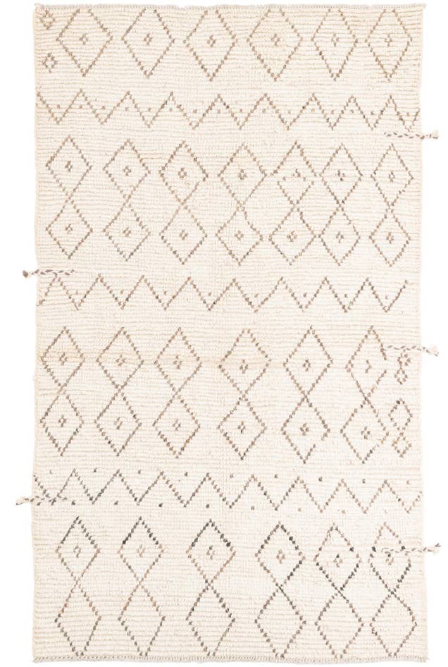 Detail image of 4' 3 x 7' 1 Hand Knotted Moroccan Wool Rug