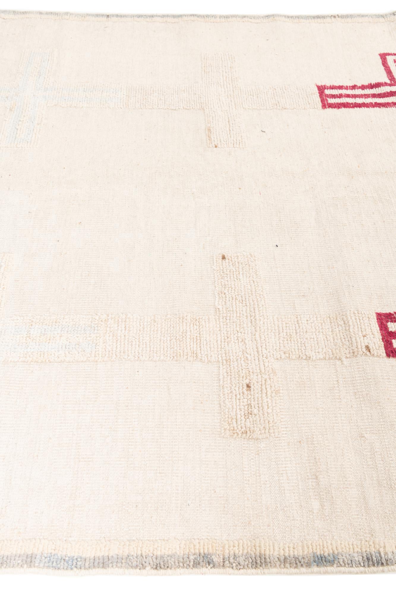 5' 8 x 9' 5 Hand Knotted Moroccan Wool Rug