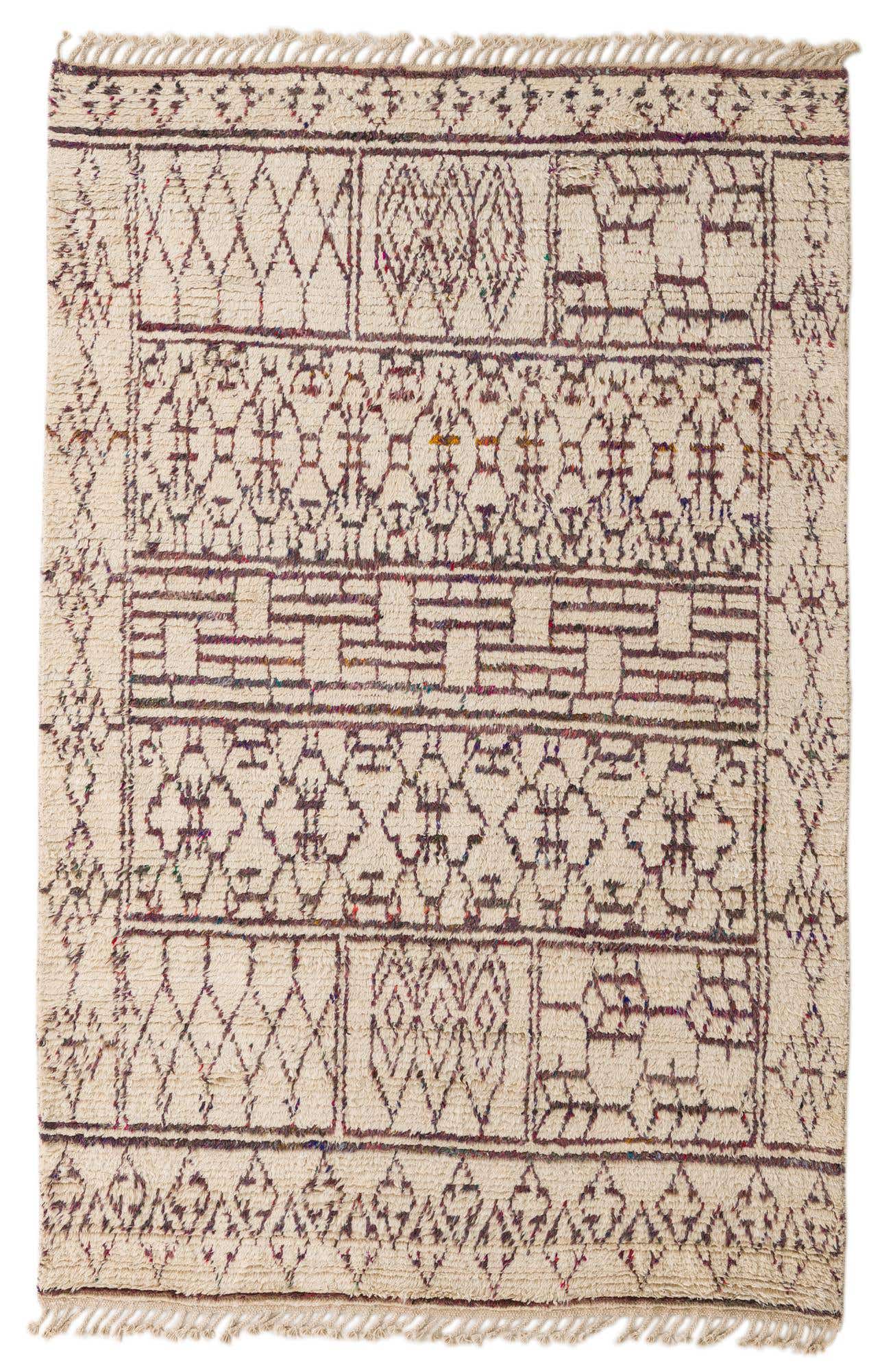 6' x 9' 1 Hand Knotted Moroccan Wool Rug