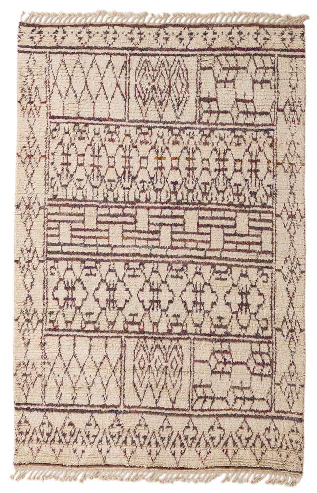 6' x 9' 1 Hand Knotted Moroccan Wool Rug