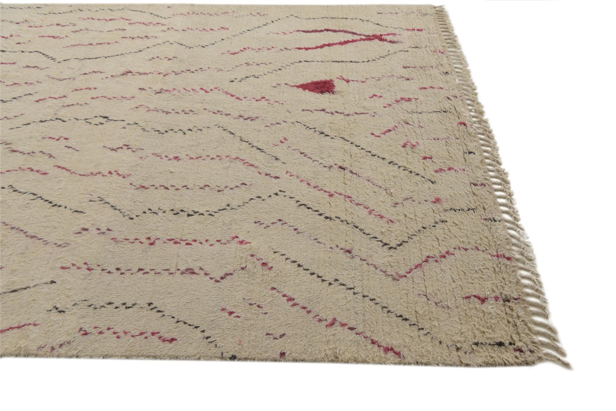 5' 10 x 9' 2 Hand Knotted Moroccan Wool Rug