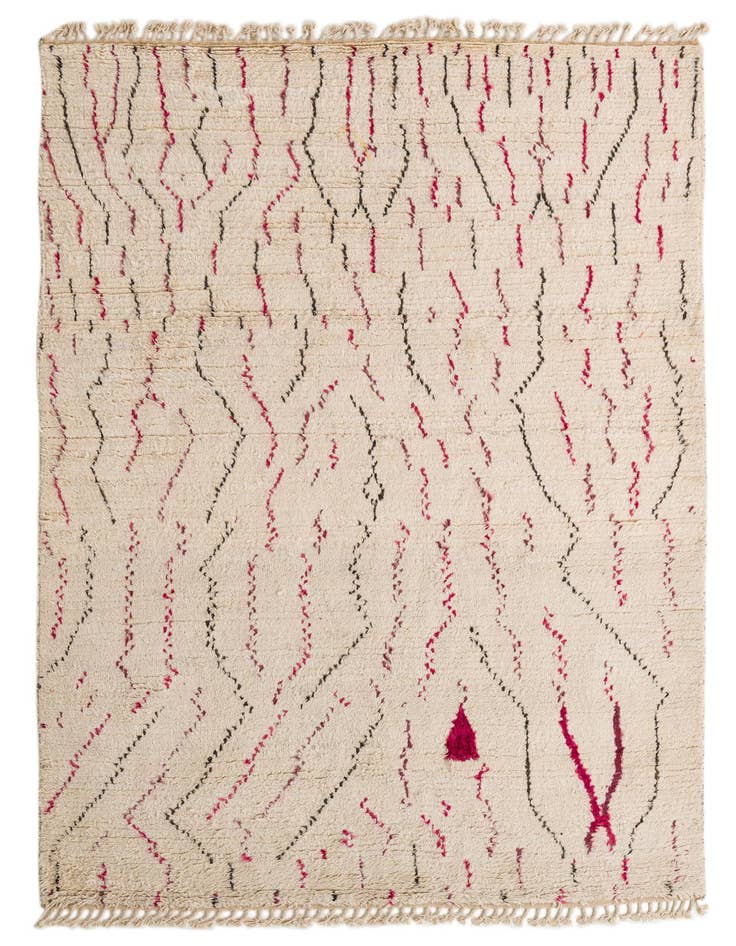 Detail image of 5' 10 x 9' 2 Hand Knotted Moroccan Wool Rug
