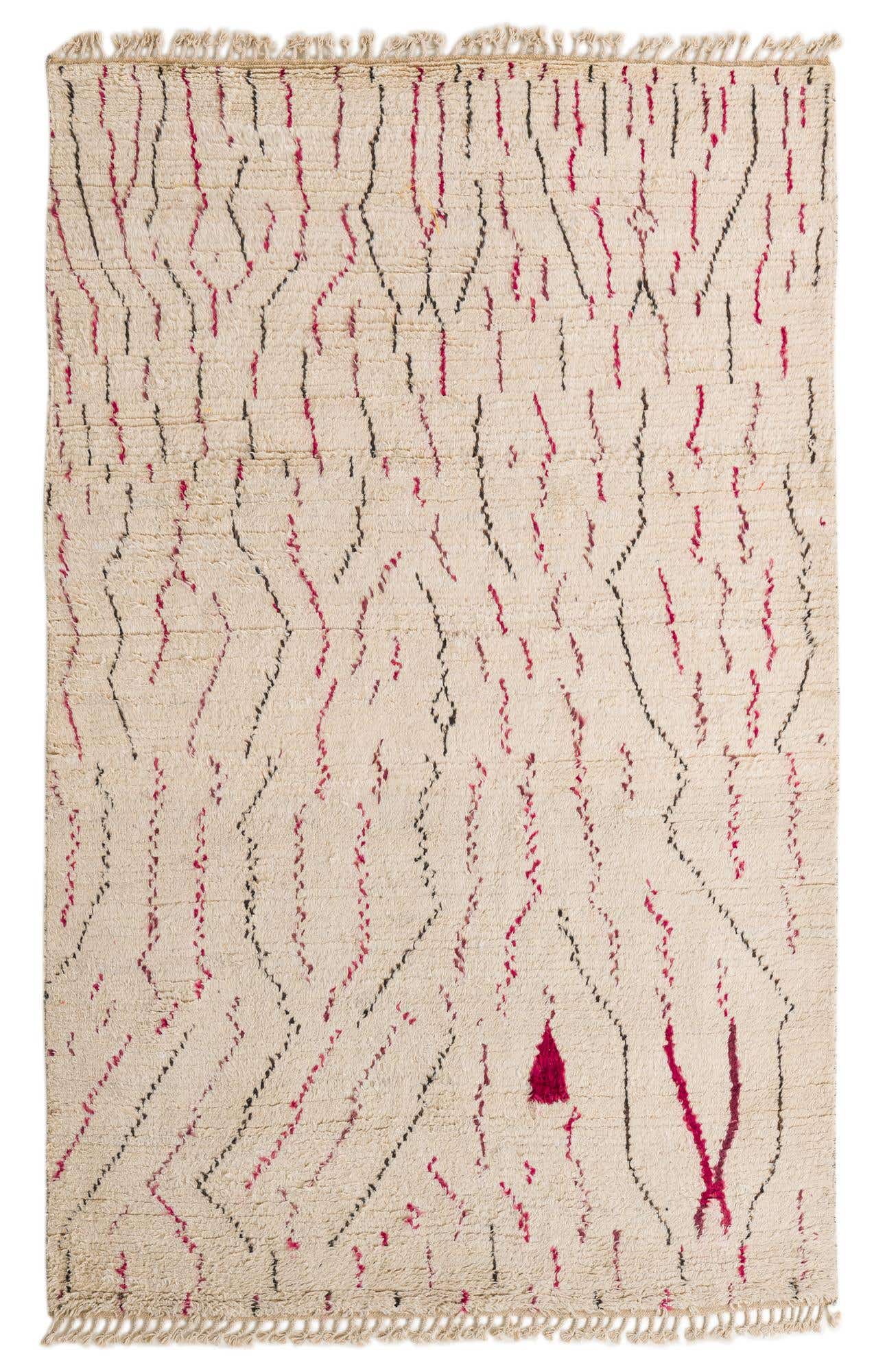 5' 10 x 9' 2 Hand Knotted Moroccan Wool Rug