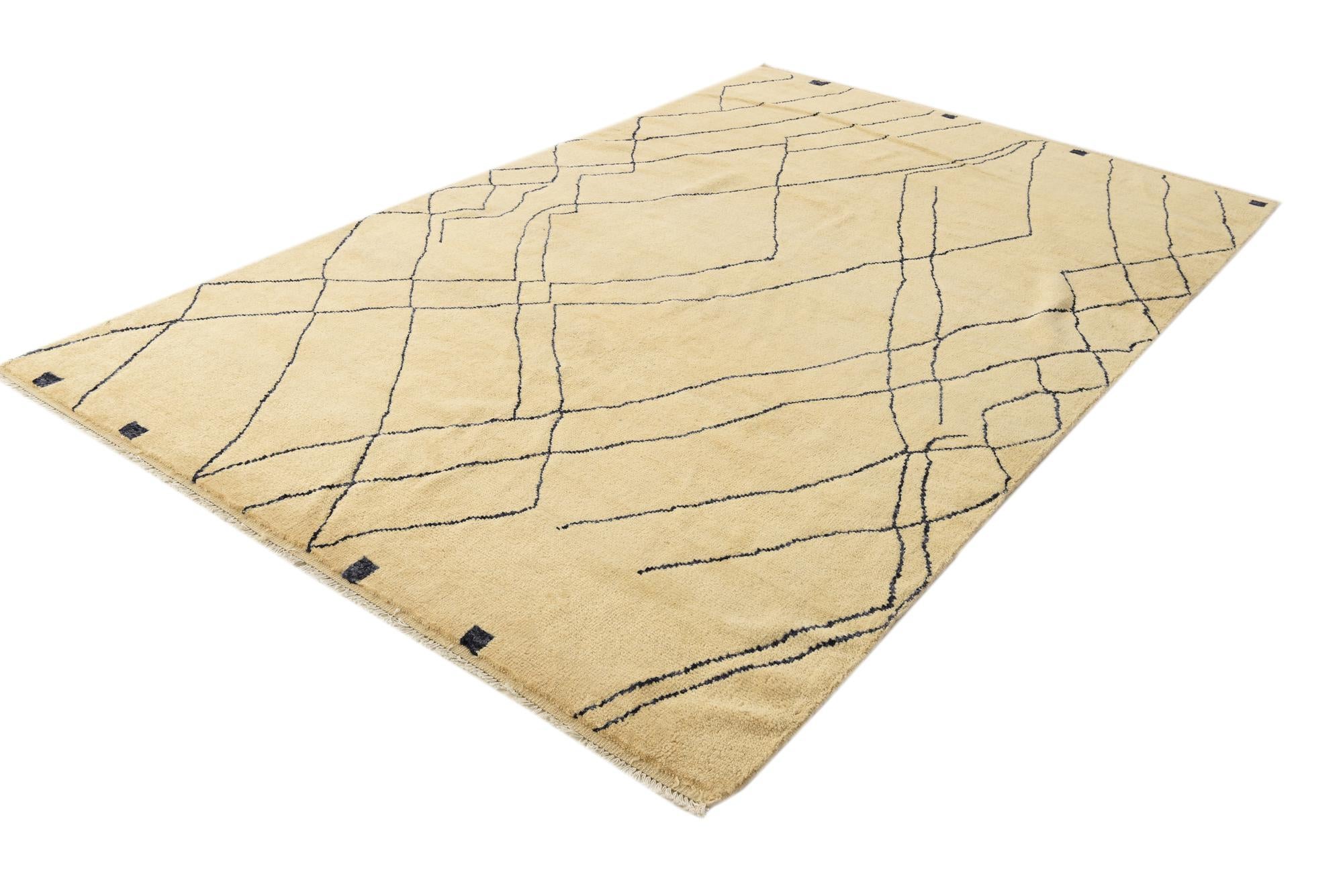 6' 6 x 10' 4 Hand Knotted Moroccan Wool Rug