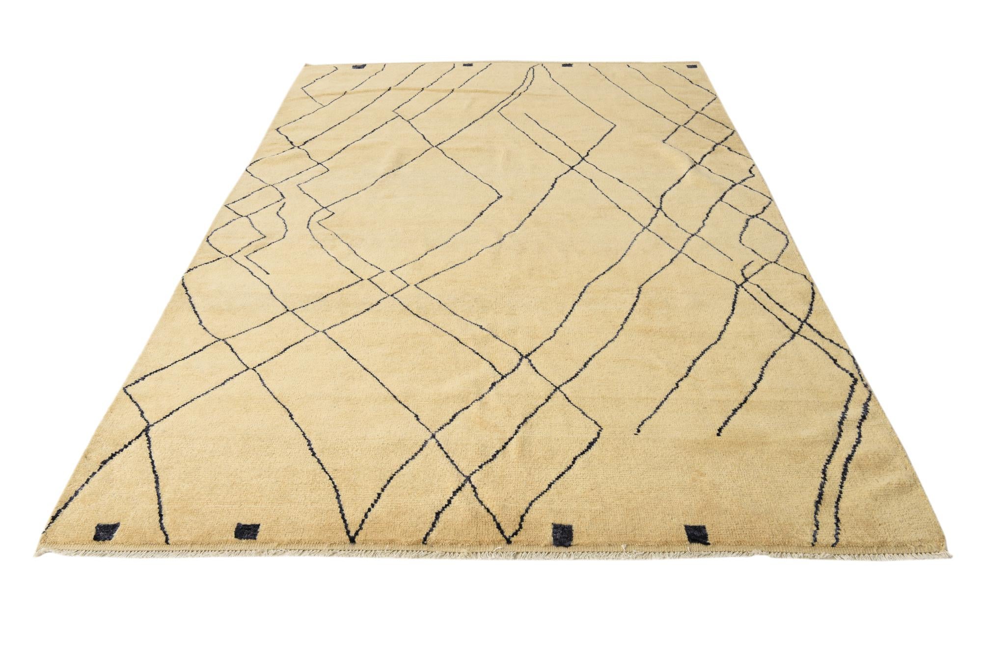 6' 6 x 10' 4 Hand Knotted Moroccan Wool Rug