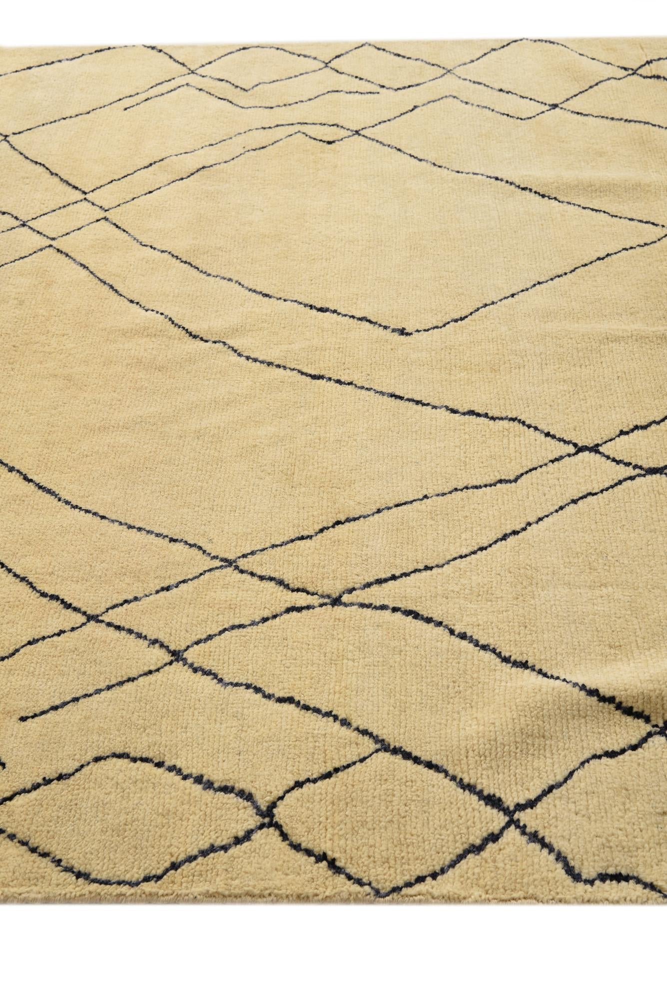 6' 6 x 10' 4 Hand Knotted Moroccan Wool Rug