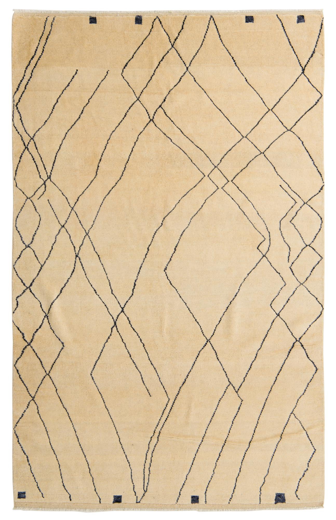 6' 6 x 10' 4 Hand Knotted Moroccan Wool Rug