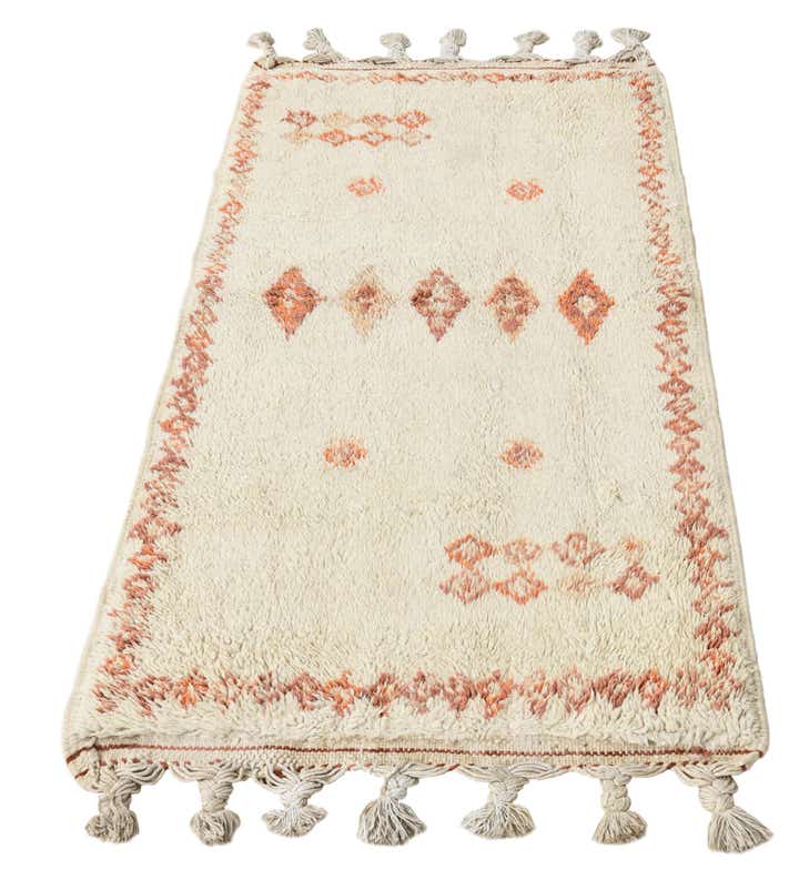 2' 4 x 4' 10 Hand Knotted Moroccan Wool Rug