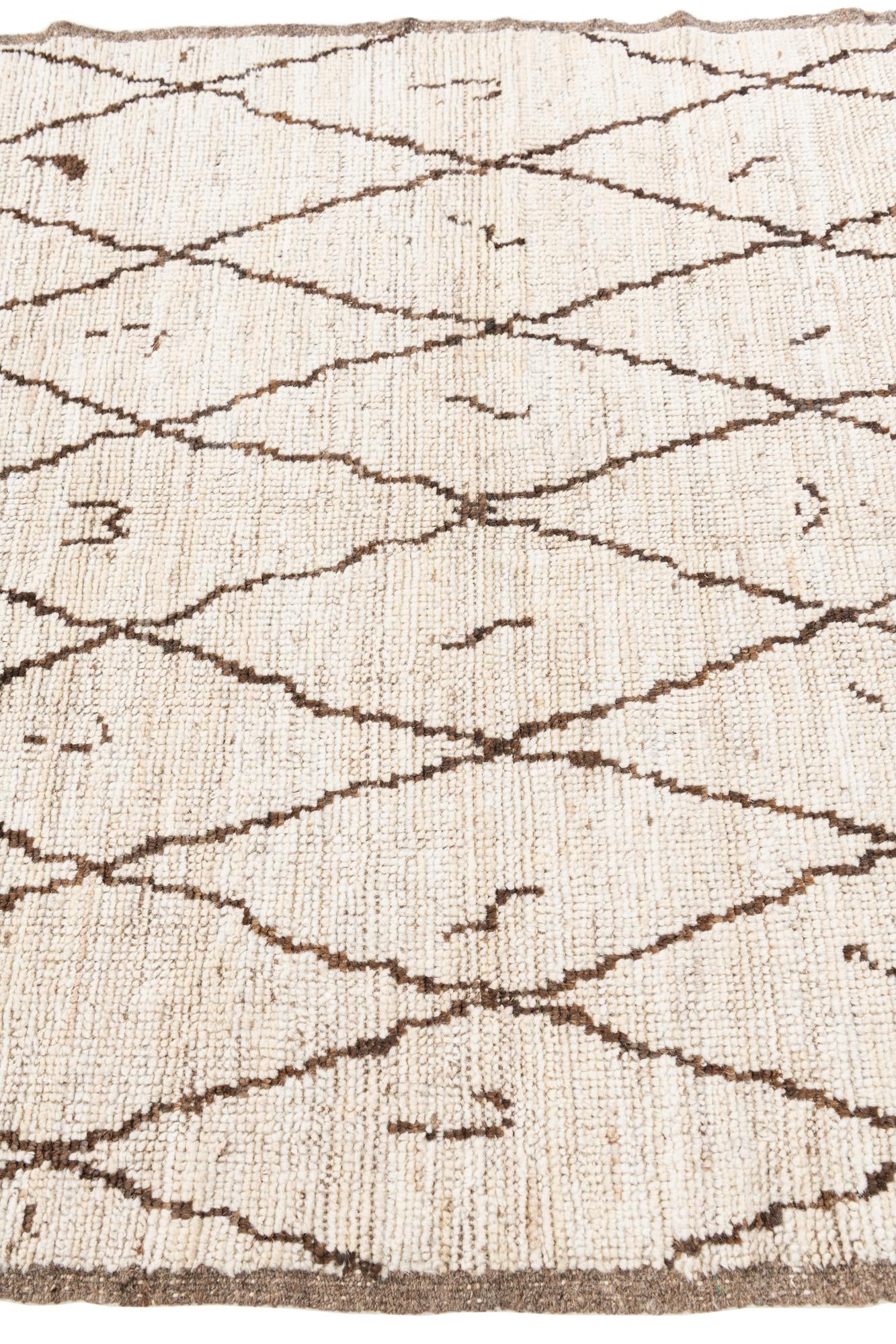 4' 2 x 6' 3 Hand Knotted Moroccan Wool Rug