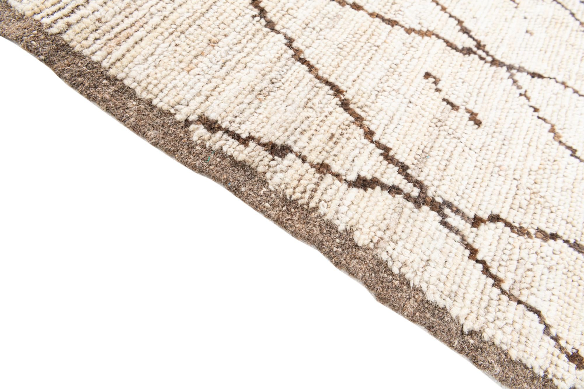 4' 2 x 6' 3 Hand Knotted Moroccan Wool Rug