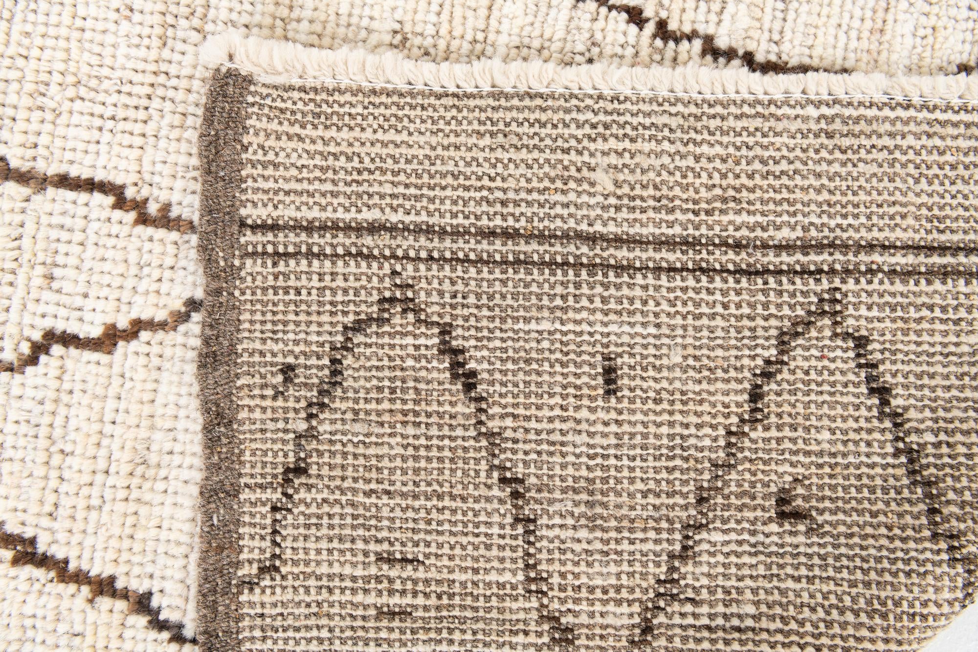 4' 2 x 6' 3 Hand Knotted Moroccan Wool Rug