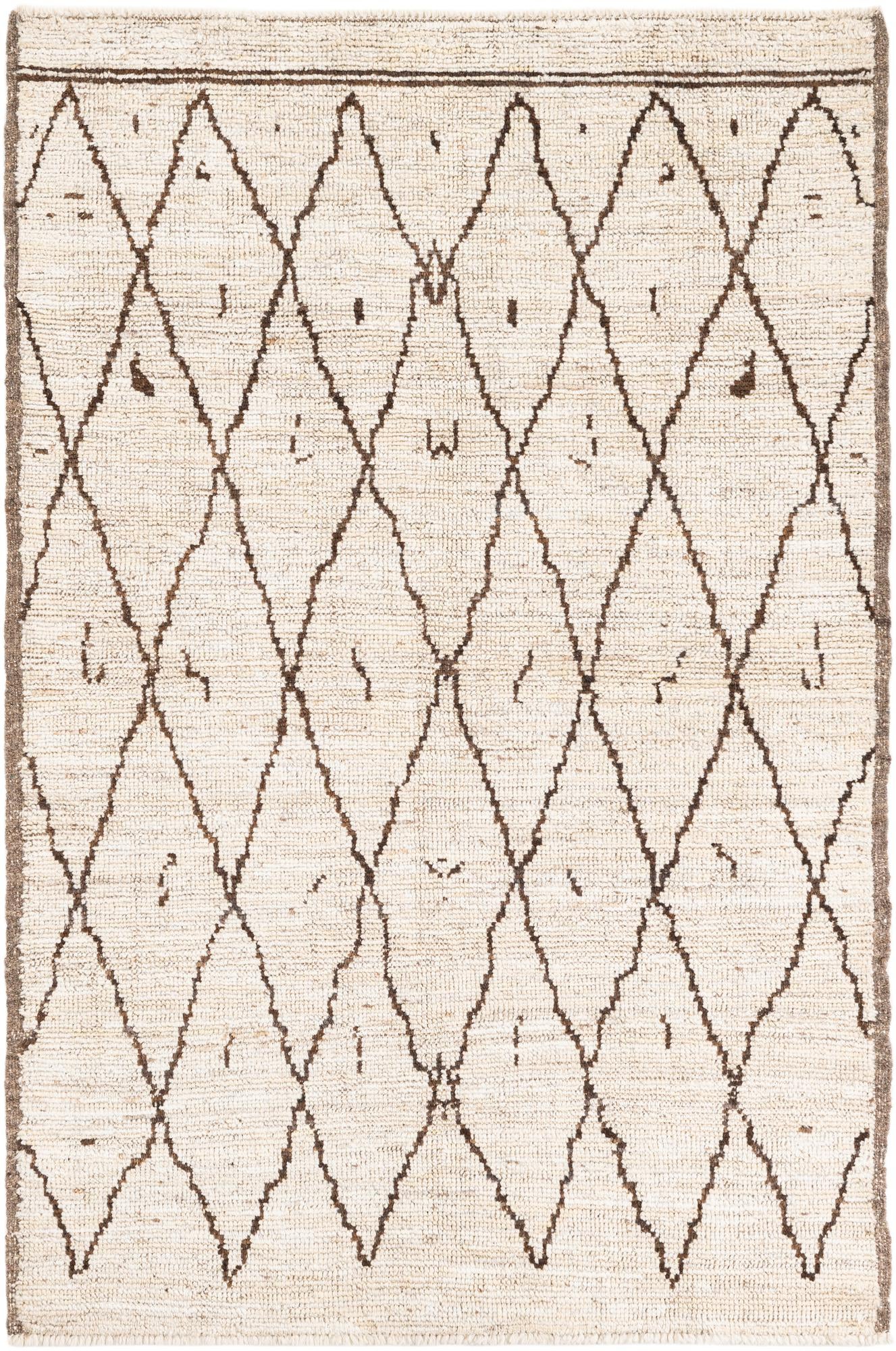 4' 2 x 6' 3 Hand Knotted Moroccan Wool Rug