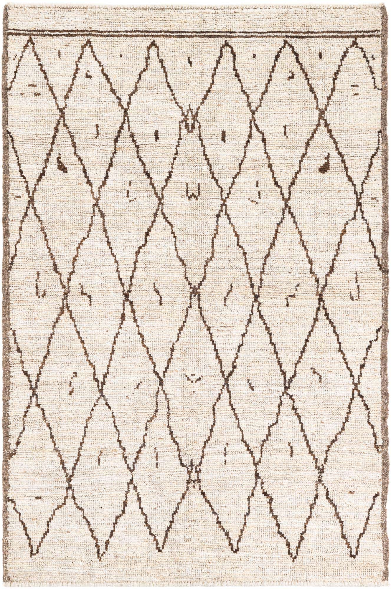 4' 2 x 6' 3 Hand Knotted Moroccan Wool Rug