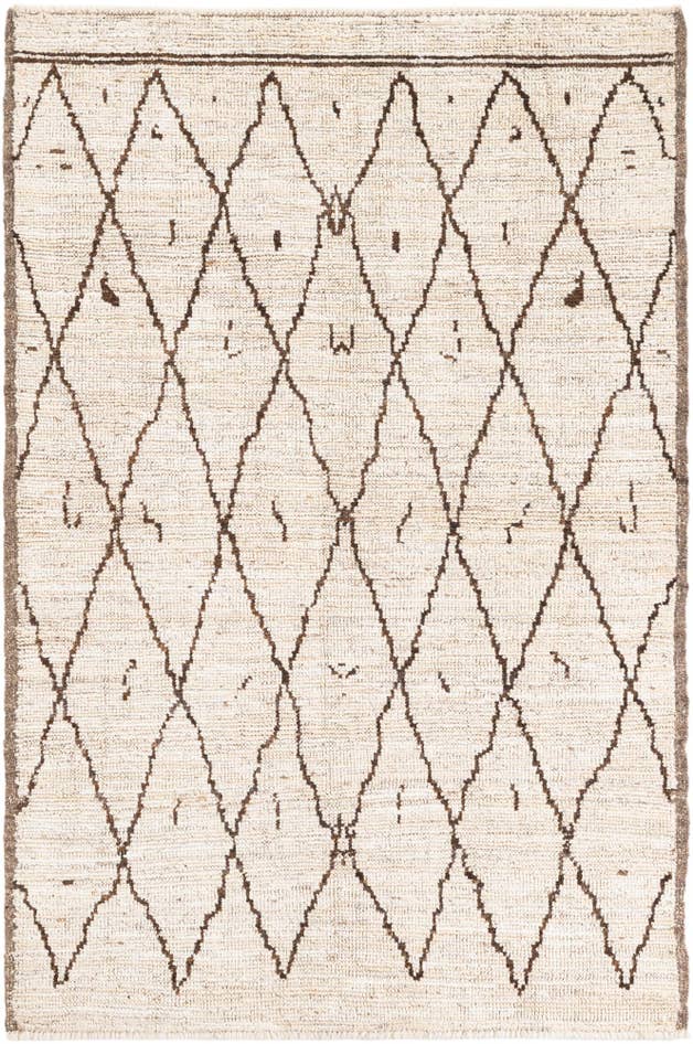 Detail image of 4' 2 x 6' 3 Hand Knotted Moroccan Wool Rug