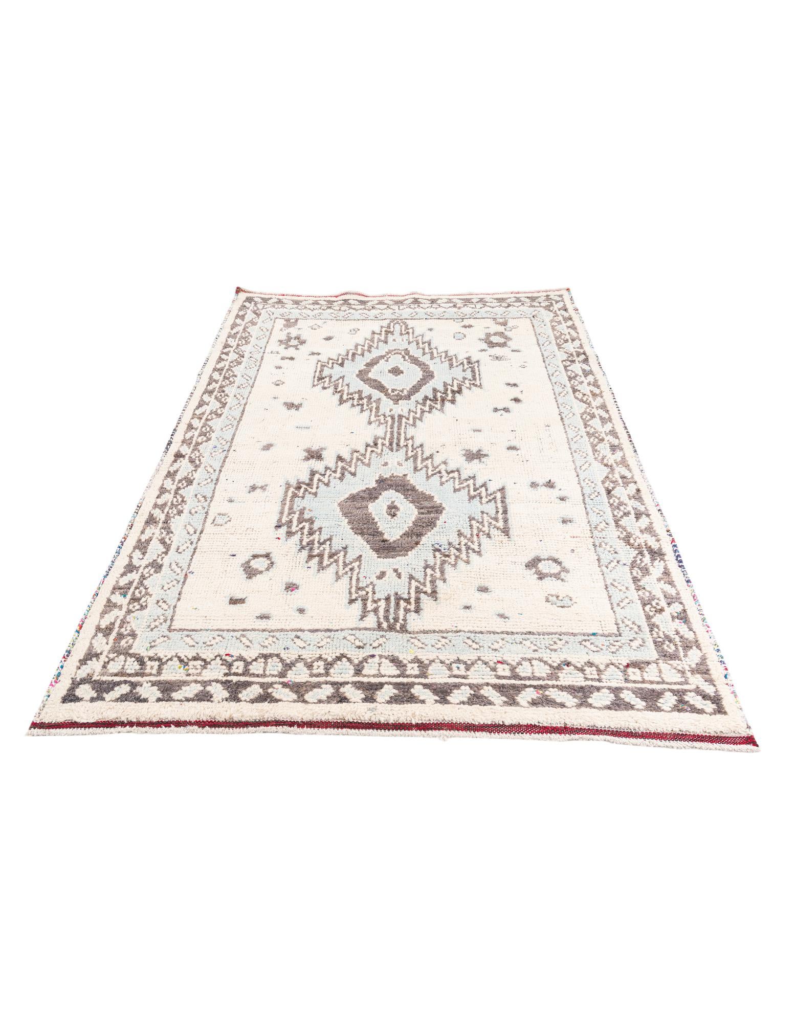 5' 4 x 7' 2 Hand Knotted Moroccan Wool Rug