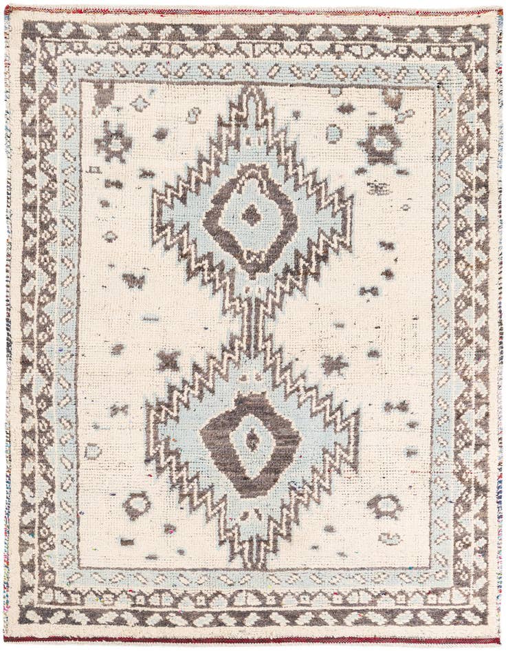 Detail image of 5' 4 x 7' 2 Hand Knotted Moroccan Wool Rug