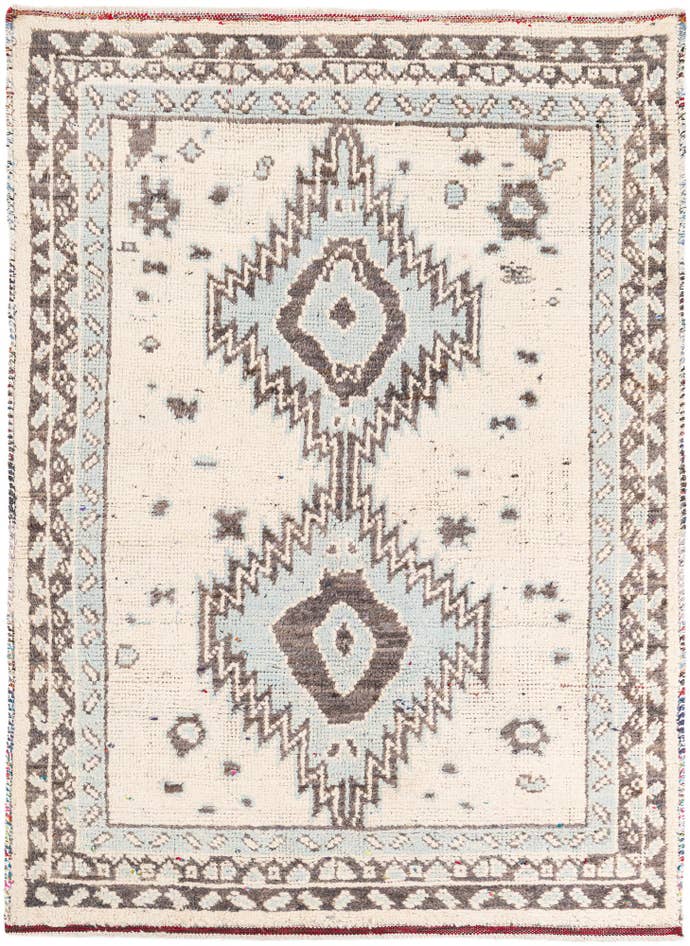 Detail image of 5' 4 x 7' 2 Hand Knotted Moroccan Wool Rug
