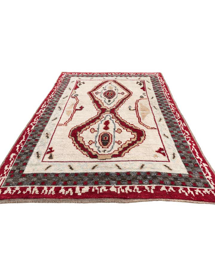 6' 7 x 9' Hand Knotted Moroccan Wool Rug