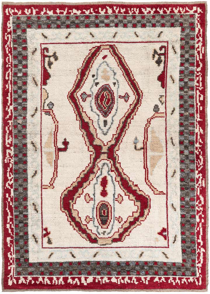 6' 7 x 9' Hand Knotted Moroccan Wool Rug
