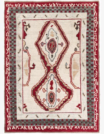 6' 7 x 9' Hand Knotted Moroccan Wool Rug