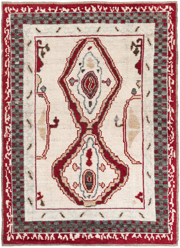 Detail image of 6' 7 x 9' Hand Knotted Moroccan Wool Rug