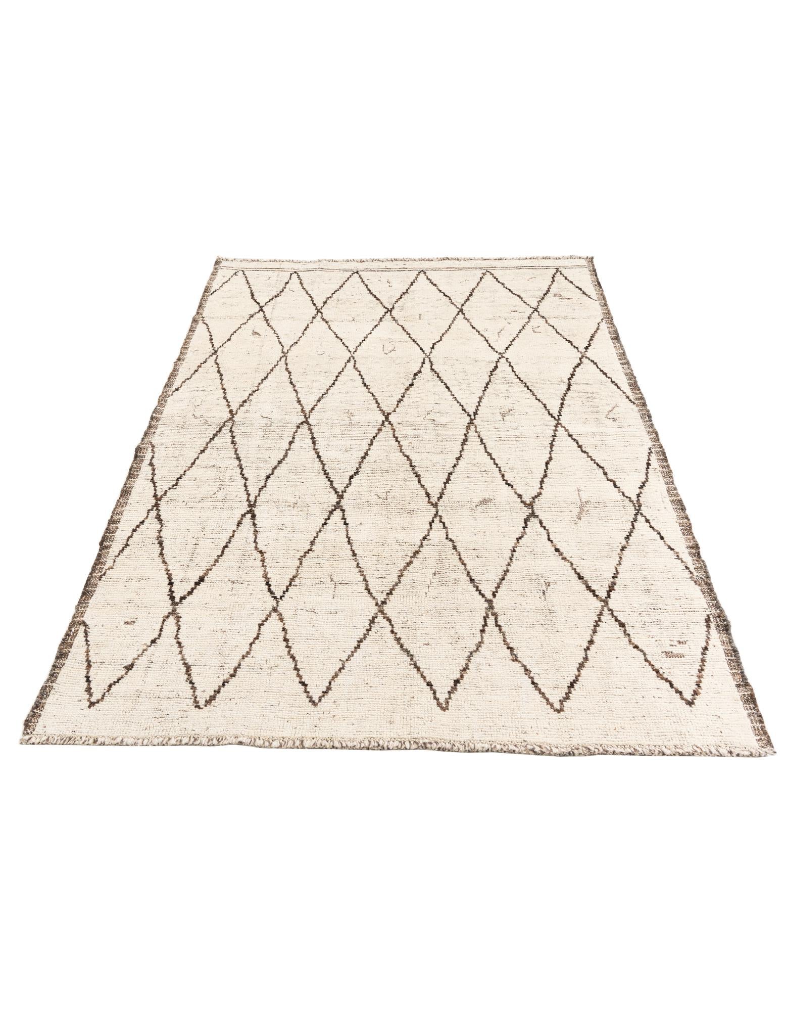 5' 4 x 7' 2 Hand Knotted Moroccan Wool Rug