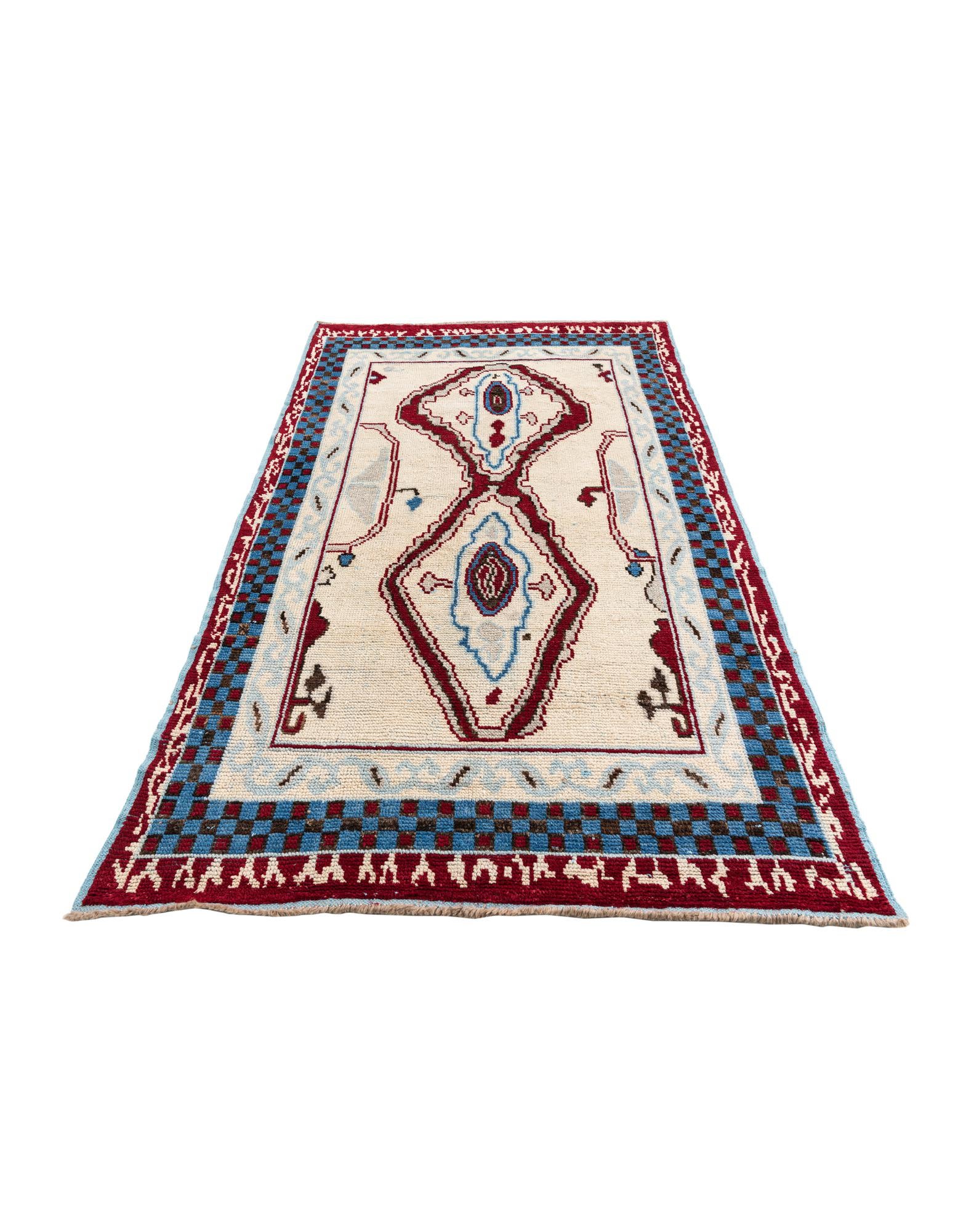 5' 10 x 9' 6 Hand Knotted Moroccan Wool Rug